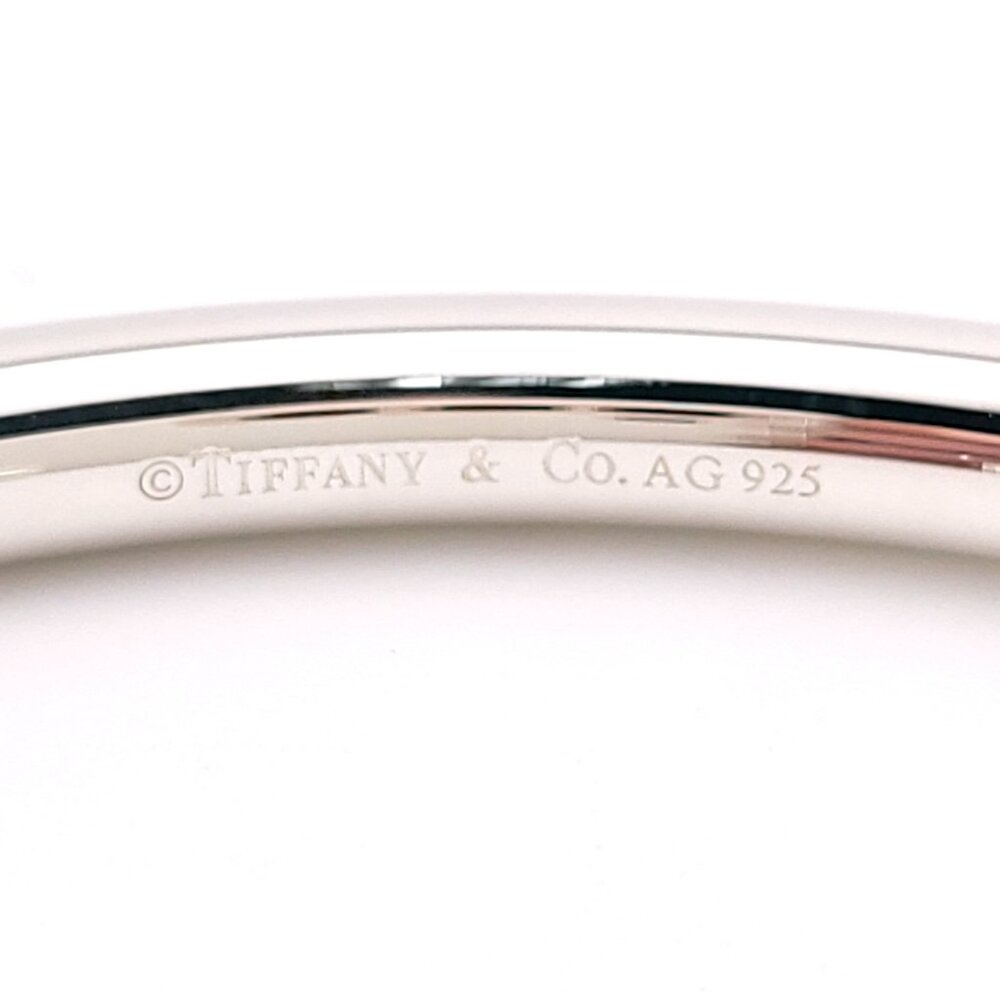 Return To Tiffany & Co. Sterling Silver 5mm Wide Circle Edge Cuff 7" In Bracelet - Picture 3 of 14